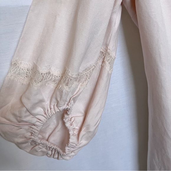 Club Monaco Light Pink Linen Blend Wrap Around Dress.  Size 8 - Picture 3 of 16